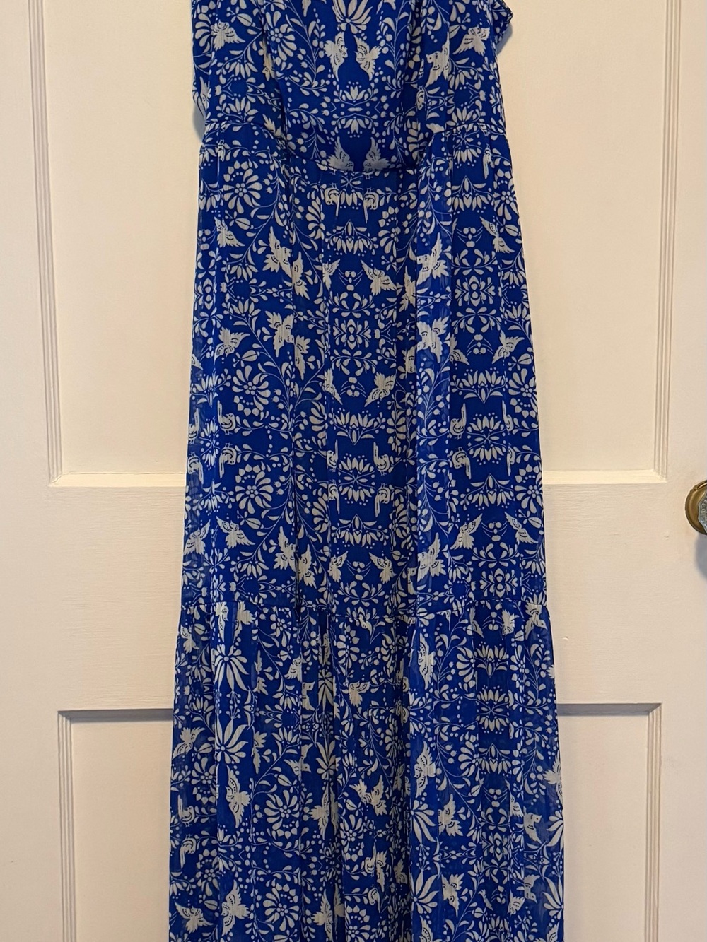 Xhilaration Blue and White Floral Maxi dress
